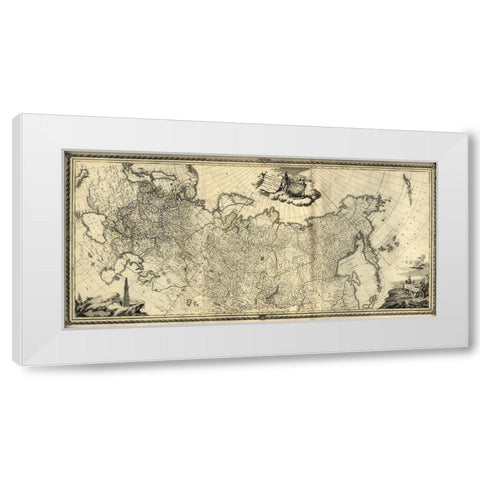 Imperial Russia 1776 White Modern Wood Framed Art Print by Vintage Maps