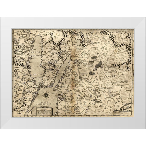 Poland 1568 White Modern Wood Framed Art Print by Vintage Maps