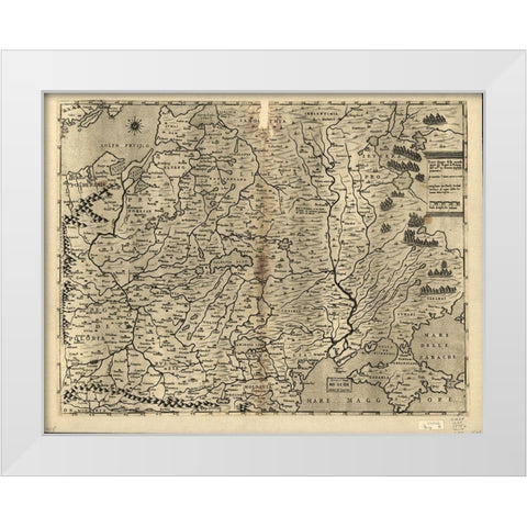 Poland 1568 White Modern Wood Framed Art Print by Vintage Maps