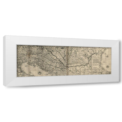 Venice to Constantinople 1568 White Modern Wood Framed Art Print by Vintage Maps