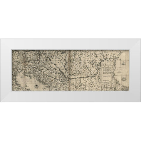 Venice to Constantinople 1568 White Modern Wood Framed Art Print by Vintage Maps
