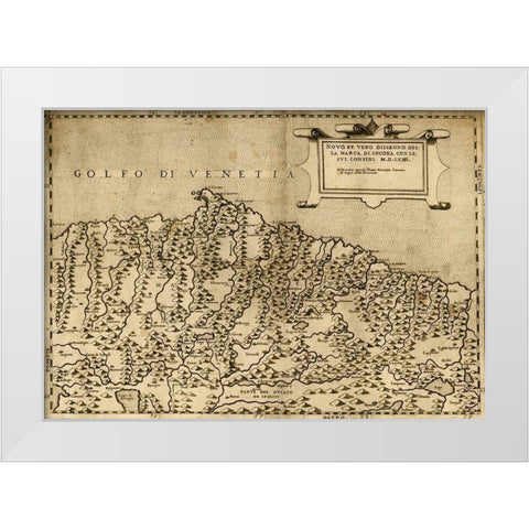 Ancona Italy 1568 White Modern Wood Framed Art Print by Vintage Maps