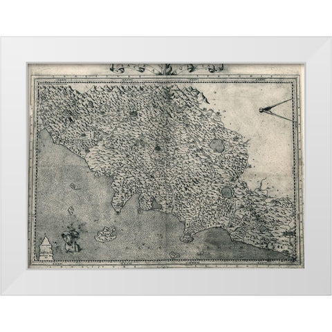 Tuscany 1568 White Modern Wood Framed Art Print by Vintage Maps