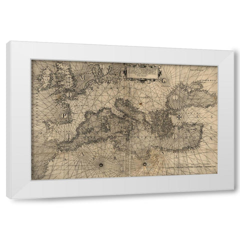 Europe in 1572 White Modern Wood Framed Art Print by Vintage Maps