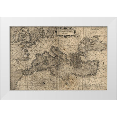 Europe in 1572 White Modern Wood Framed Art Print by Vintage Maps