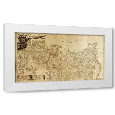 Map of Imperial Russia 1745 White Modern Wood Framed Art Print by Vintage Maps