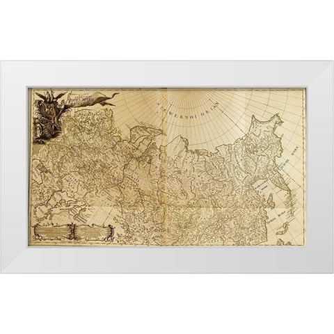 Map of Imperial Russia 1745 White Modern Wood Framed Art Print by Vintage Maps