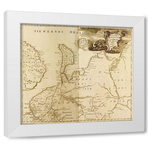 European Russia 1745 White Modern Wood Framed Art Print by Vintage Maps