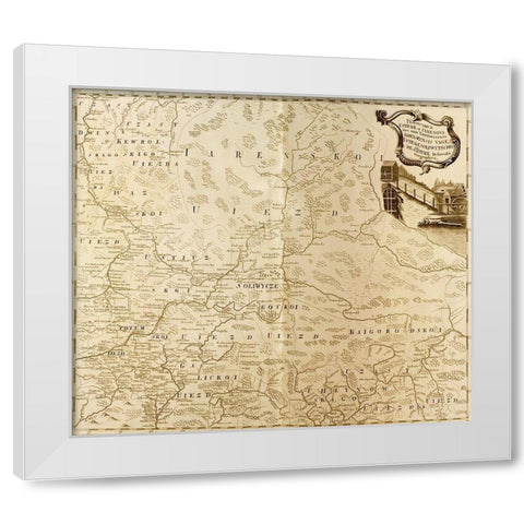 Russia 1745 White Modern Wood Framed Art Print by Vintage Maps