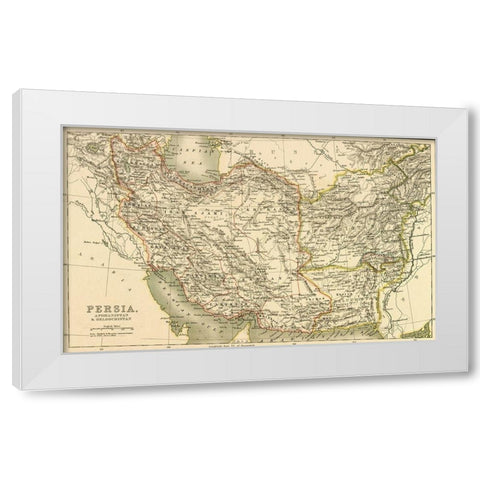 Persia Afghanistan and Baluchistan 1901 White Modern Wood Framed Art Print by Vintage Maps