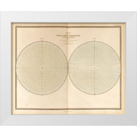 Polarization in the Atmosphere White Modern Wood Framed Art Print by Vintage Maps