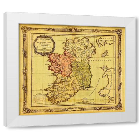 Ireland pictured in Ecclesiastical Divisions 1766 White Modern Wood Framed Art Print by Vintage Maps