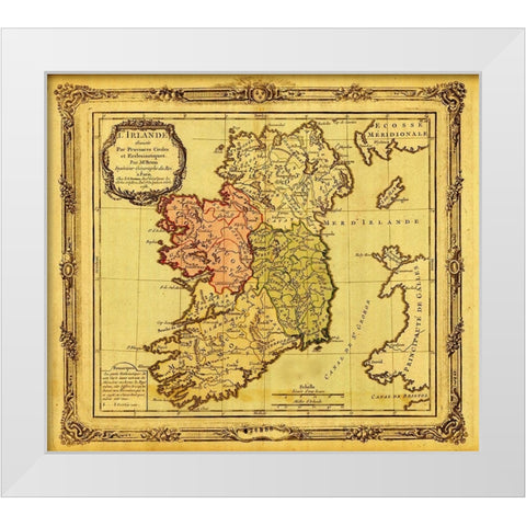 Ireland pictured in Ecclesiastical Divisions 1766 White Modern Wood Framed Art Print by Vintage Maps