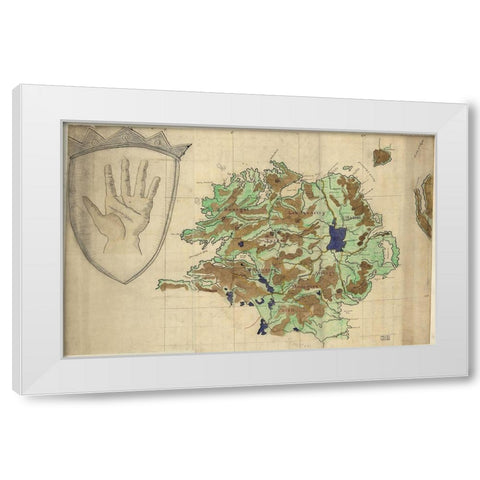 Ulster Ireland 1885 White Modern Wood Framed Art Print by Vintage Maps