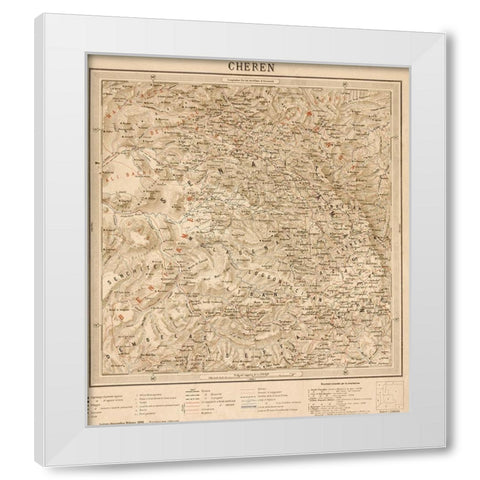 Cheren Eritrea Ethiopia White Modern Wood Framed Art Print by Vintage Maps