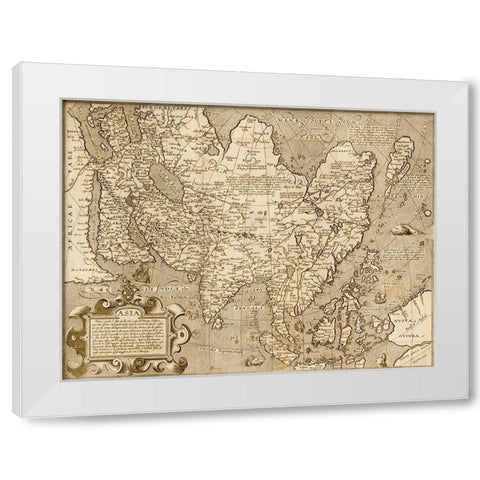Asia 1600 White Modern Wood Framed Art Print by Vintage Maps
