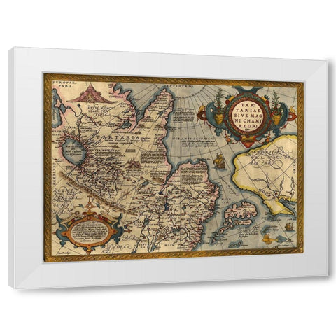 Asia 1570 White Modern Wood Framed Art Print by Vintage Maps