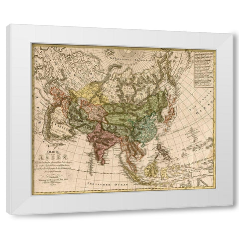 Asia 1805 White Modern Wood Framed Art Print by Vintage Maps
