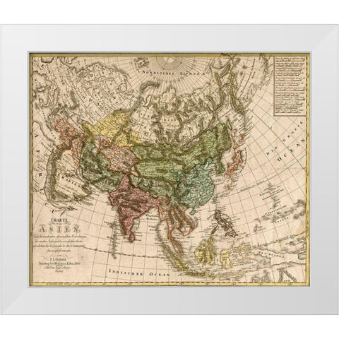Asia 1805 White Modern Wood Framed Art Print by Vintage Maps