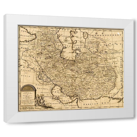 Persia Iran 1767 White Modern Wood Framed Art Print by Vintage Maps