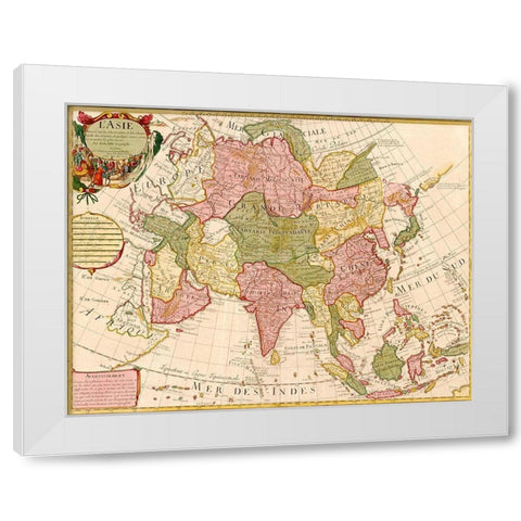 Asia 1700 White Modern Wood Framed Art Print by Vintage Maps