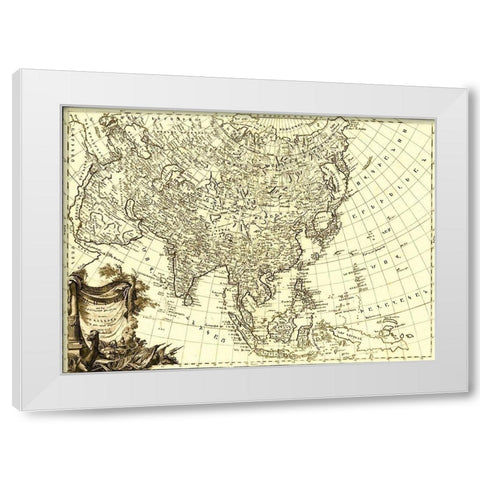 Asia 1787 White Modern Wood Framed Art Print by Vintage Maps