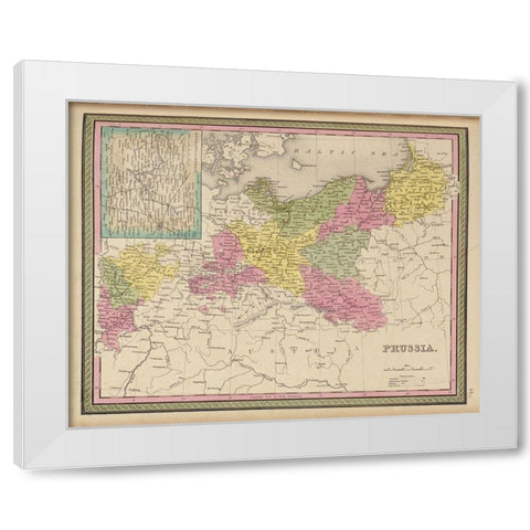 Prussia 1849 White Modern Wood Framed Art Print by Vintage Maps