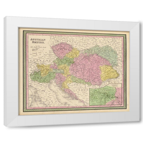 Austrian Empire 1849 White Modern Wood Framed Art Print by Vintage Maps