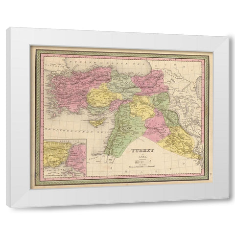 Turkey in Asia 1849 White Modern Wood Framed Art Print by Vintage Maps