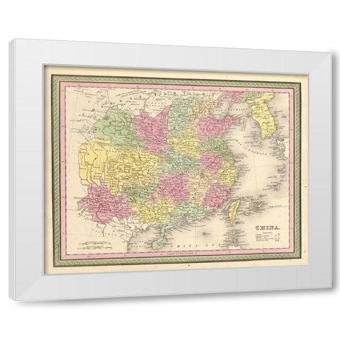 China 1849 White Modern Wood Framed Art Print by Vintage Maps
