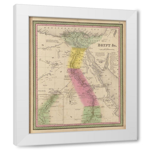 Egypt 1849 White Modern Wood Framed Art Print by Vintage Maps