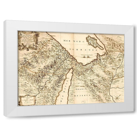 Deserts of Egypt White Modern Wood Framed Art Print by Vintage Maps