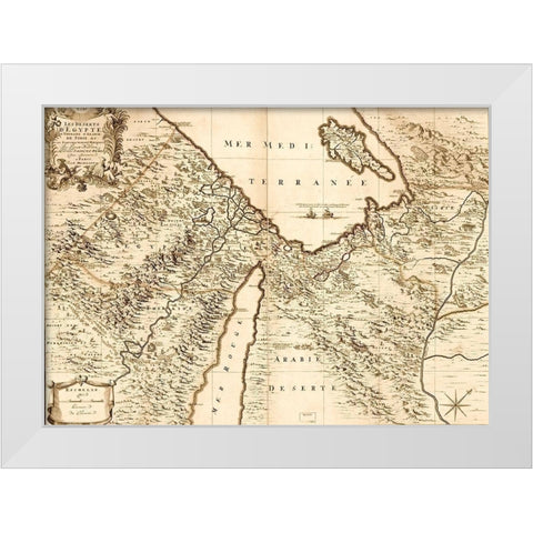 Deserts of Egypt White Modern Wood Framed Art Print by Vintage Maps