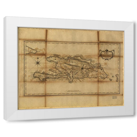 Santo Domingo 1796 White Modern Wood Framed Art Print by Vintage Maps
