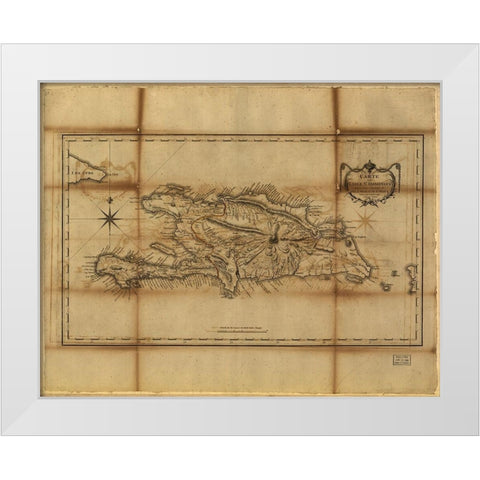 Santo Domingo 1796 White Modern Wood Framed Art Print by Vintage Maps