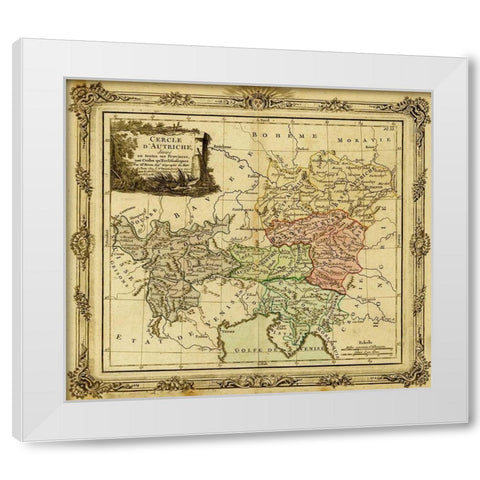 Holy Roman Empire and Austria 1792 White Modern Wood Framed Art Print by Vintage Maps