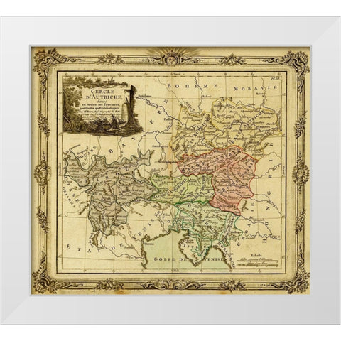 Holy Roman Empire and Austria 1792 White Modern Wood Framed Art Print by Vintage Maps