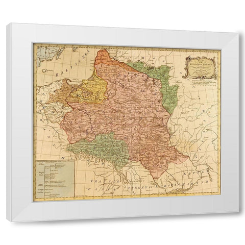 Kingdom of Poland and The Grand Duchy of Lithuania 1777 White Modern Wood Framed Art Print by Vintage Maps