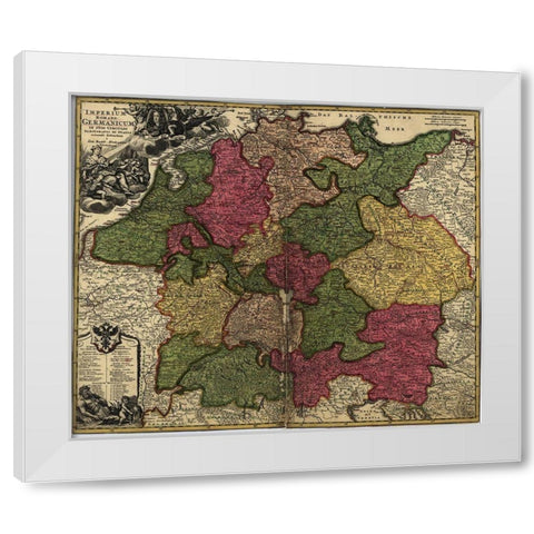 Imperial Roman Germany 1700 White Modern Wood Framed Art Print by Vintage Maps