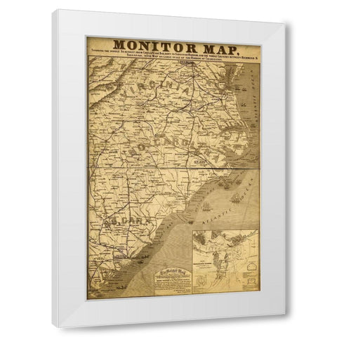 Eastern Seaboard in 1863 White Modern Wood Framed Art Print by Vintage Maps