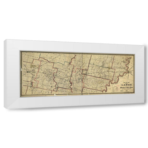 Memphis and Little Rock Railroad Company 1878 White Modern Wood Framed Art Print by Vintage Maps