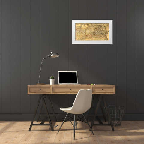 Richmond and Louisville Rail Road 1882 White Modern Wood Framed Art Print by Vintage Maps
