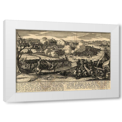 English Army of General Burgoyne with his German Troops 1777 White Modern Wood Framed Art Print by Vintage Maps
