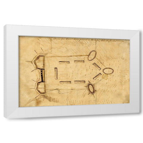 British Encampment under Howe at Bunker Hill 1775 White Modern Wood Framed Art Print by Vintage Maps