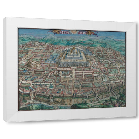 Antique Map of Jerusalem White Modern Wood Framed Art Print by Vintage Maps
