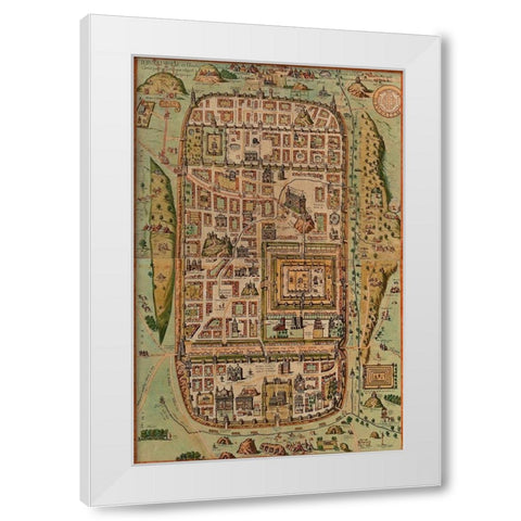 Antique Map of Jerusalem White Modern Wood Framed Art Print by Vintage Maps