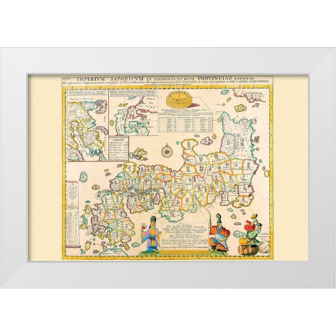 Prefectures and the Peoples of Japan White Modern Wood Framed Art Print by Kaempfer, Engelbert