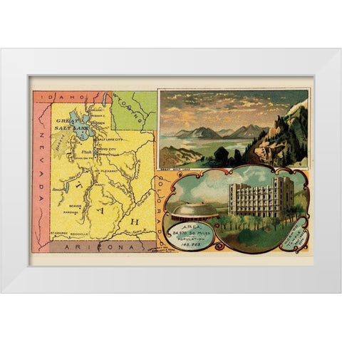 Utah White Modern Wood Framed Art Print by Arbuckle Brothers