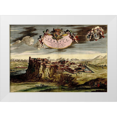 Turin or Torino and Its Envisons 1700 White Modern Wood Framed Art Print by Beeck, Anna