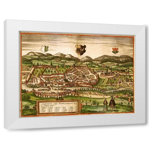 Kempten White Modern Wood Framed Art Print by Hogenberg, Braun